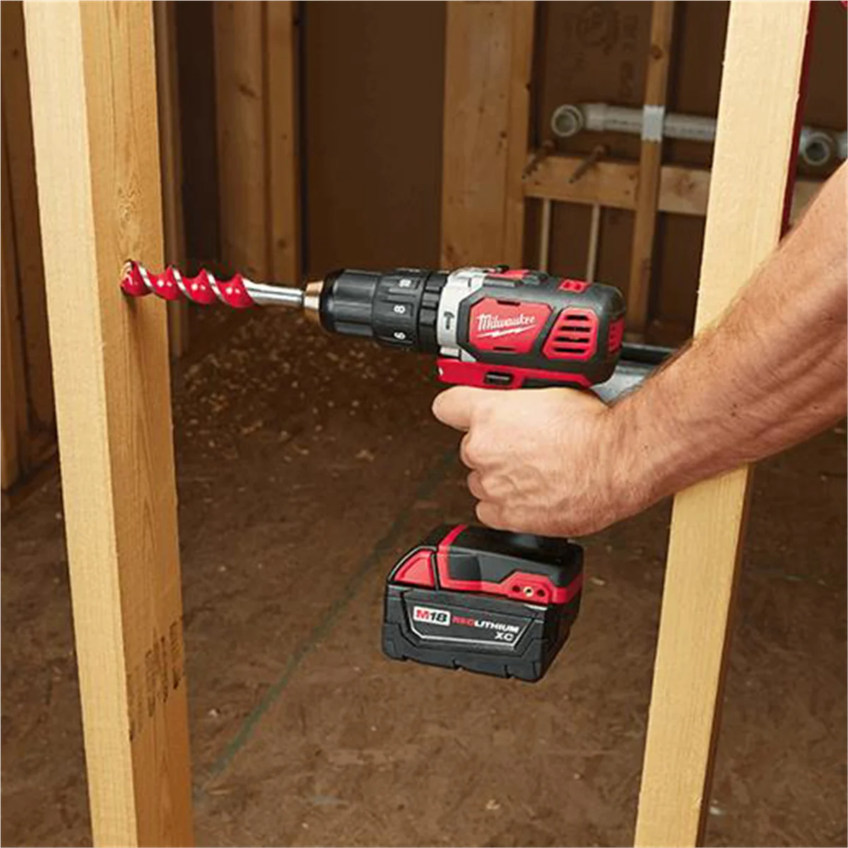 Milwaukee M18 1/2" Hammer Drill, 500 in-lbs, 18V, 0-1800 RPM, 2 Speeds