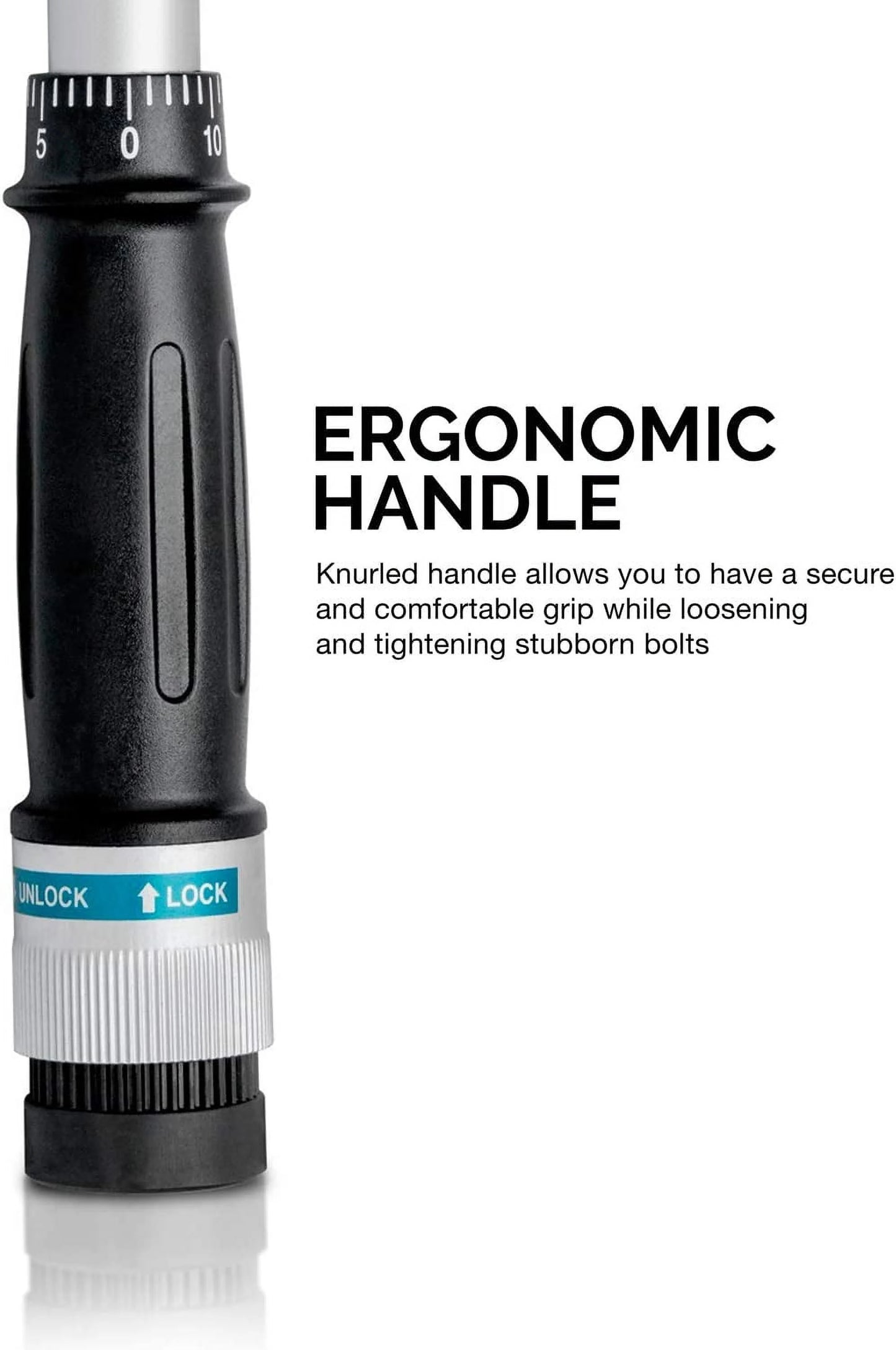 Neiko PRO 03710B 3/4-Inch-Drive Adjustable SAE Torque Wrench with Torque Click Settings of 100?C700 Foot-Pound, Made with CrV Steel, 48-Inch Length