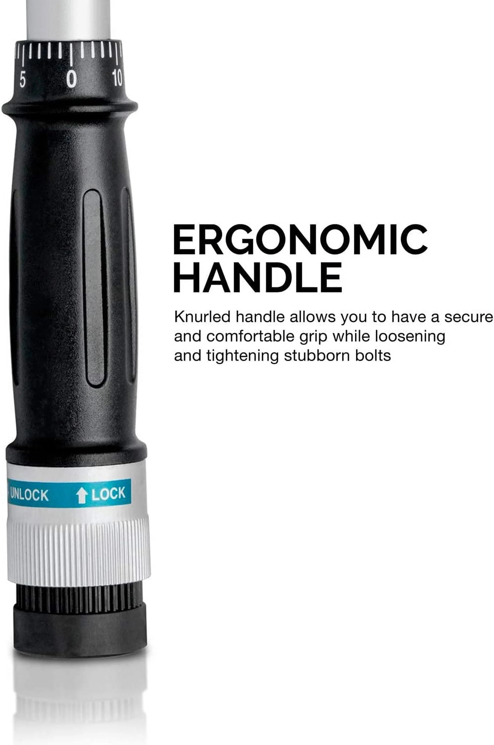 Neiko PRO 03710B 3/4-Inch-Drive Adjustable SAE Torque Wrench with Torque Click Settings of 100?C700 Foot-Pound, Made with CrV Steel, 48-Inch Length