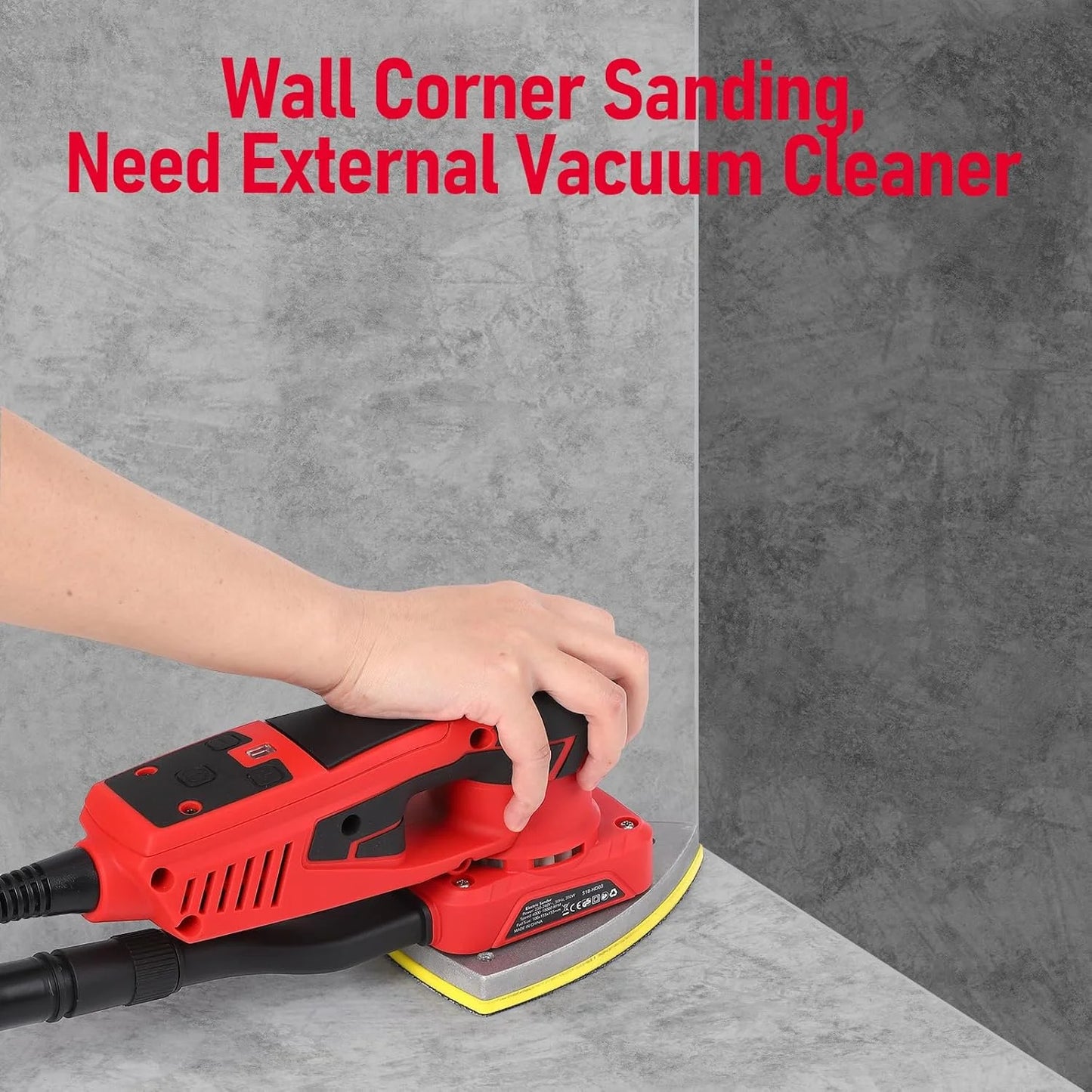 Towallmark Electric Detail Sander with 12 Sanding Paper, 350W Brushless Motor Mouse Sander, Powerful & Low Vibration, 10000 RPM, For Wood Working, Polishing, Carpentry