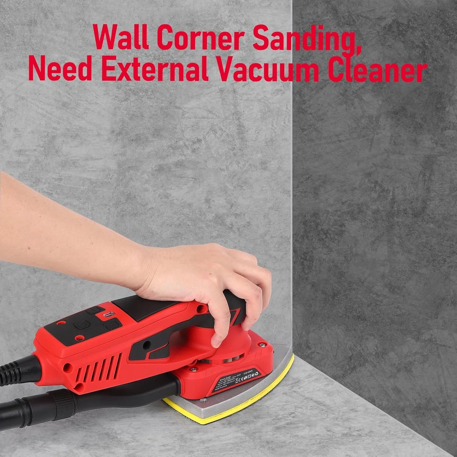 Towallmark Electric Detail Sander with 12 Sanding Paper, 350W Brushless Motor Mouse Sander, Powerful & Low Vibration, 10000 RPM, For Wood Working, Polishing, Carpentry