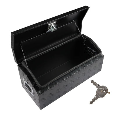Genrics 30" x 13" x13" Black Aluminum Underbody Tool Box for Truck Pickup RV Trailer ATV