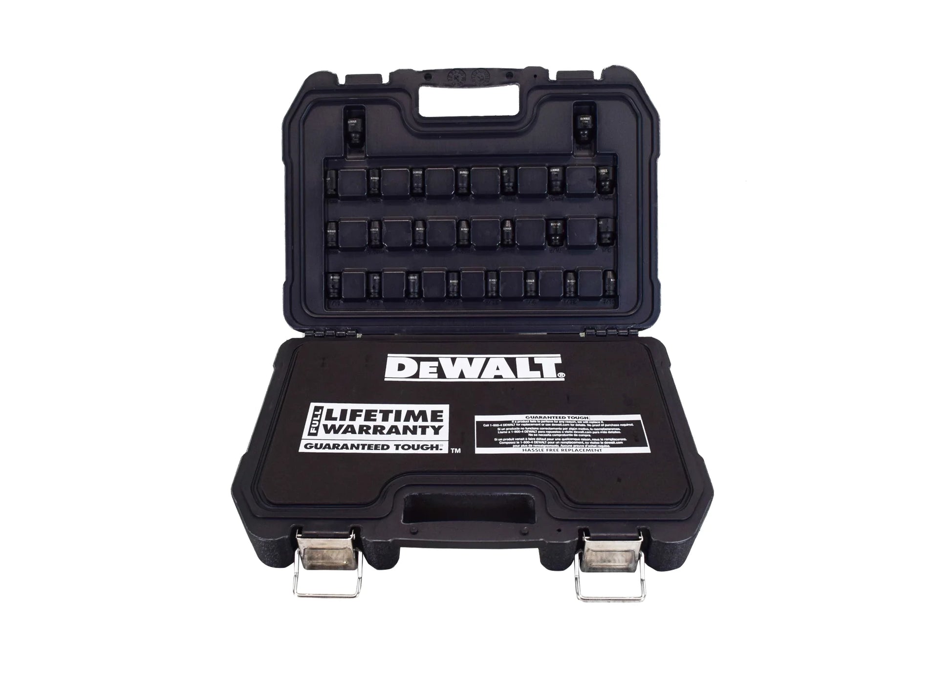 DEWALT DWMT19251, 1/4" Drive Metric and SAE Impact Socket Set, Black Oxide Finish, 48 Piece