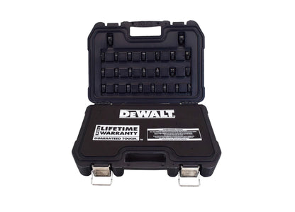 DEWALT DWMT19251, 1/4" Drive Metric and SAE Impact Socket Set, Black Oxide Finish, 48 Piece