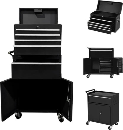 WildBreak 5 Drawers Tool Chest, with Wheels, Heavy Duty, for Garage & Workshop, Black