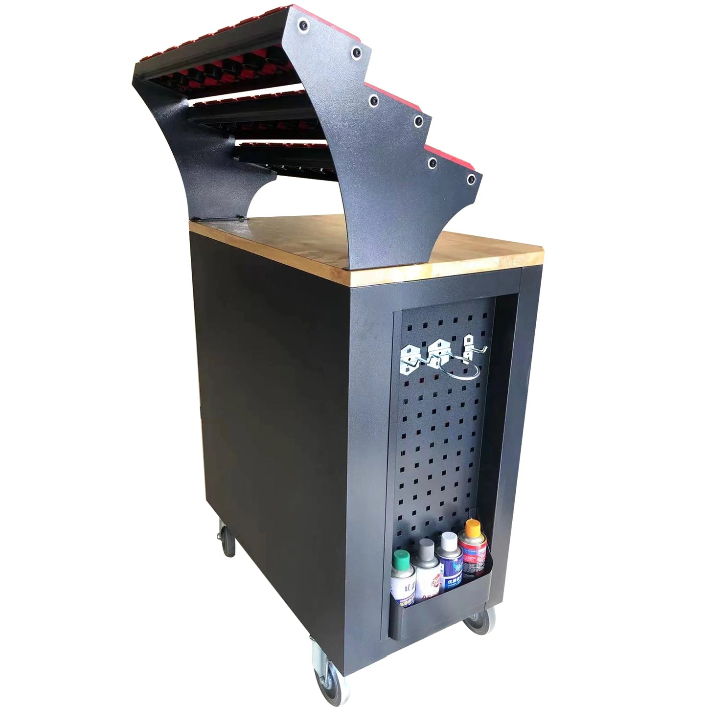KAKA INDUSTRIAL HQC-550A (BT50) Tool Holder CNC Tool Cart, 5 Drawer Tool Chest 77 Capacity 4 Ball-Bearing Glided Drawers, Drawer Mobile Work Station
