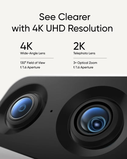 eufy Security Indoor Cam S350, Dual Cameras, 4K UHD Resolution Security Camera with 8? Zoom and 360? PTZ