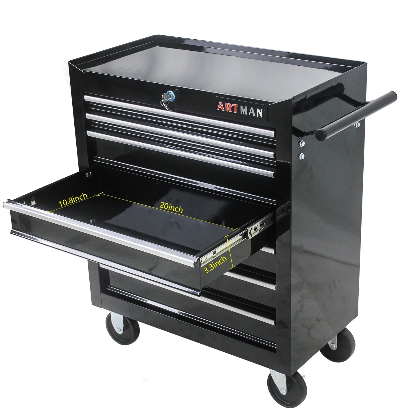 ARTMAN 7 Drawer Tool Rolling Storage Cart ,Tool Boxes Tool Chest with Wheels and Drawers for Garage Workshop Warehouse