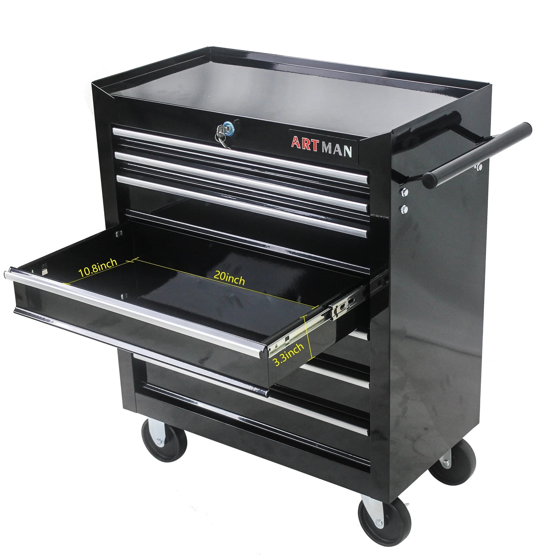 ARTMAN 7 Drawer Tool Rolling Storage Cart ,Tool Boxes Tool Chest with Wheels and Drawers for Garage Workshop Warehouse