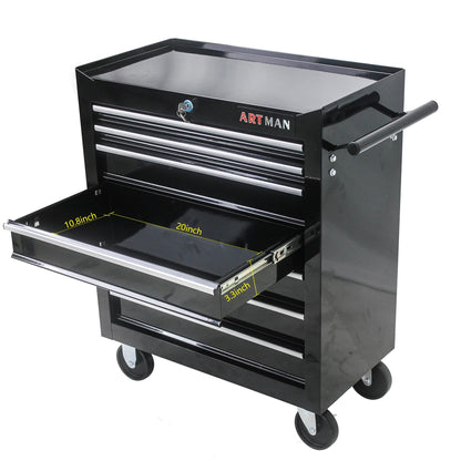 ARTMAN 7 Drawer Tool Rolling Storage Cart ,Tool Boxes Tool Chest with Wheels and Drawers for Garage Workshop Warehouse