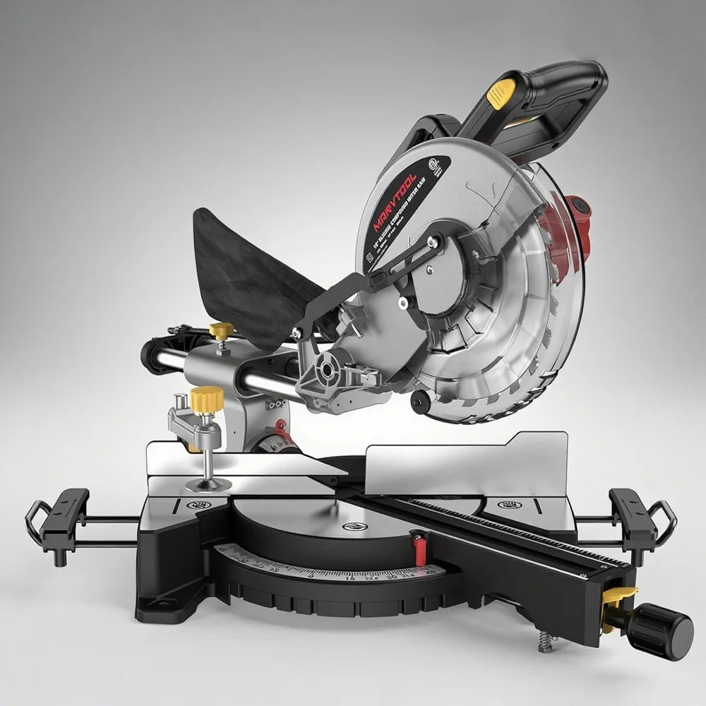 MarvTool 10-inch Sliding Compound Miter Saw Single Bevel 0-45? with Extension Table 36T Blade