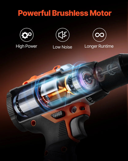 VEVOR Tool Combo Kit, 20V Max Cordless 2-Tool Combo Kit, with 1/2 in Impact Drill, 1/4 in Impact Driver, Compact Cordless Power Tool Combo Kit with 4.0 Ah Batteries
