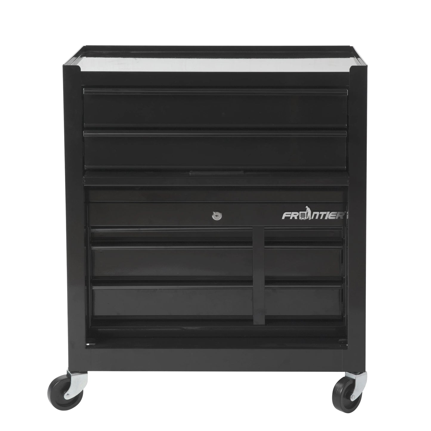 Frontier 24-inch 5-Drawer Rolling Tool Chest and Cabinet Combo, Steel, Black