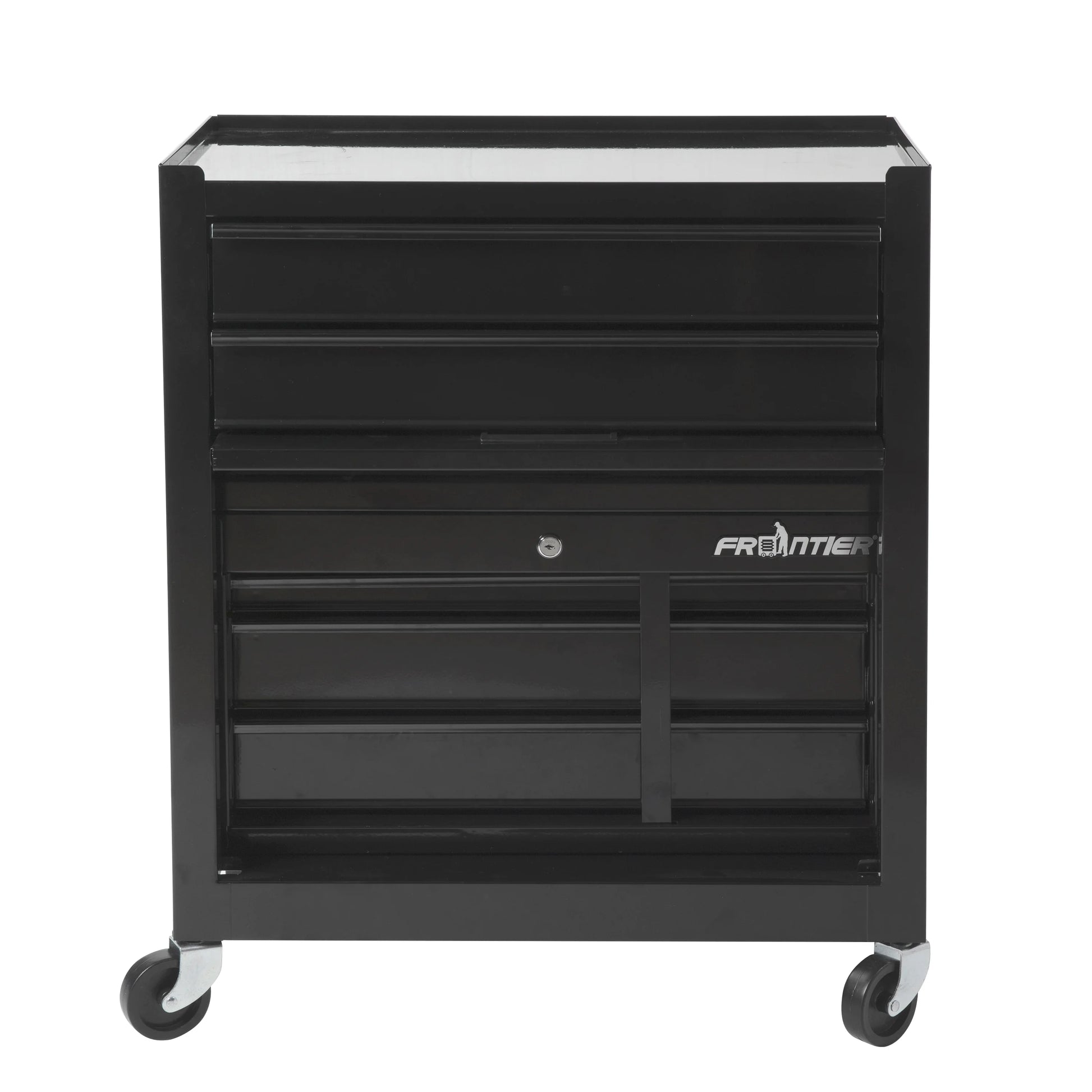 Frontier 24-inch 5-Drawer Rolling Tool Chest and Cabinet Combo, Steel, Black