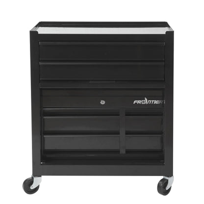 Frontier 24-inch 5-Drawer Rolling Tool Chest and Cabinet Combo, Steel, Black
