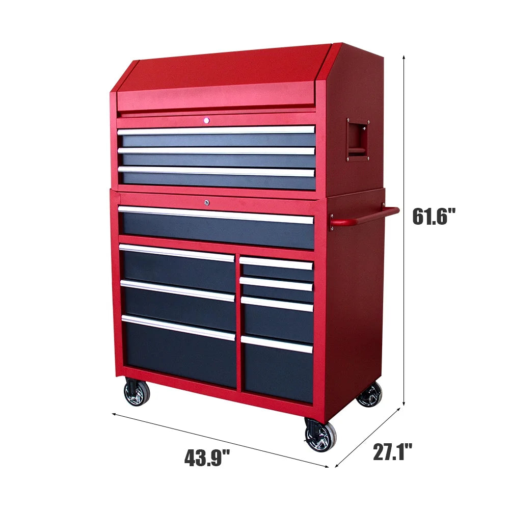 HPDAVV 41inch 11-drawer Tool Chest and Cabinet, Heavy Duty 11-Drawer Tool Chest Combo Rolling Cabinet with Locking System, 41 in. W x 24.5 in. D