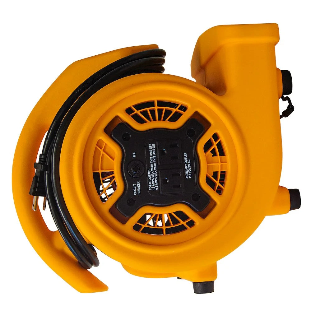XPOWER P-130A 1/5 HP Multi-Purpose Mini Mighty Air Mover, Utility Fan, Dryer, Blower with Built-in Power Outlets