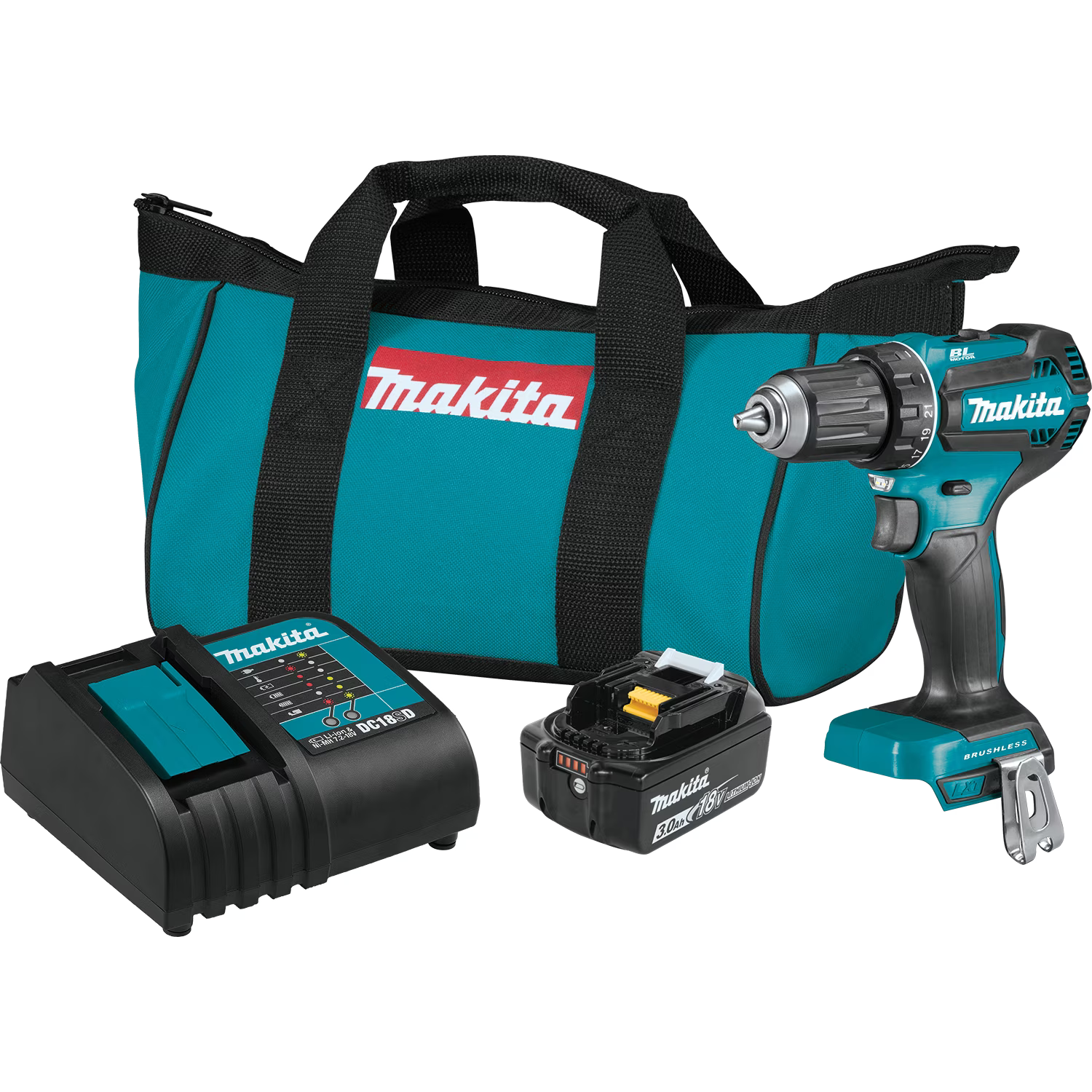 18V LXT Lithium-Ion Brushless Cordless 1/2" Driver-Drill Kit (3.0Ah)