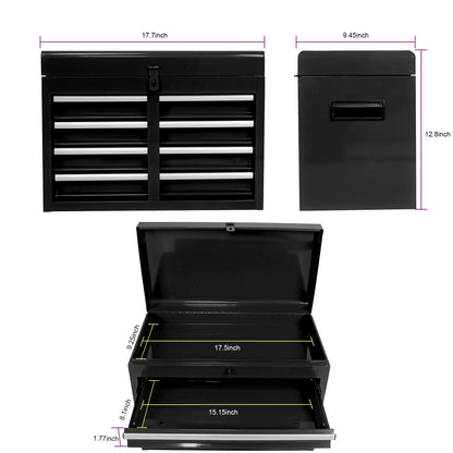 Tool Chest with 5 Drawers, Rolling Tool Box, Lockable Tool Cabinet Hidden Double Tool Organizer