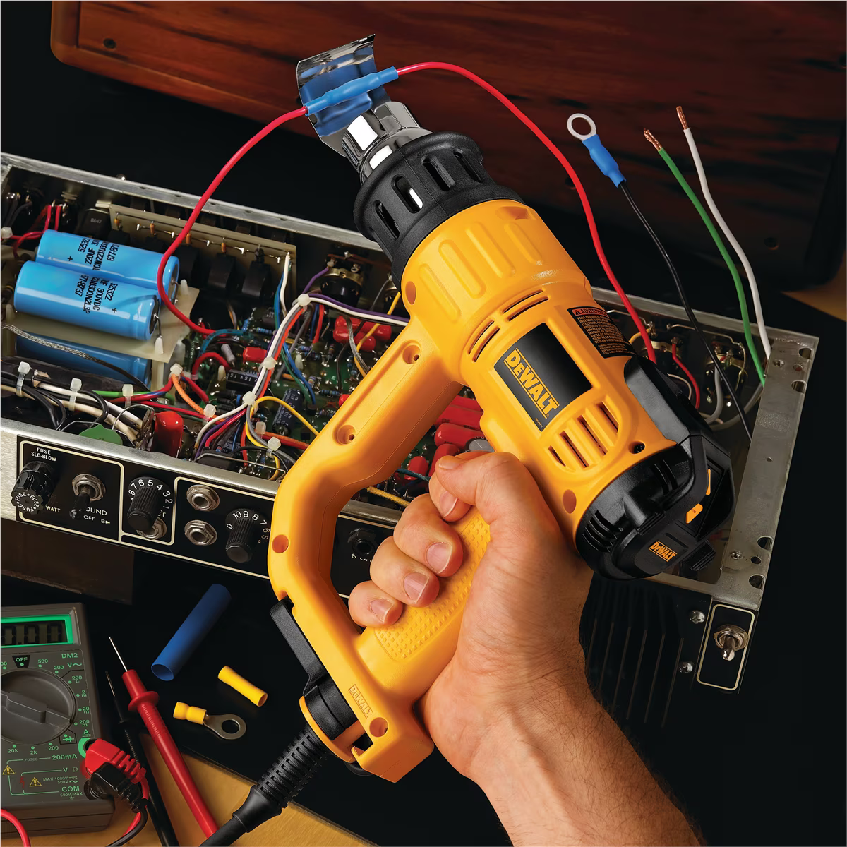 DEWALT Heat Gun with LCD Display & Hard Case/Accessory Kit (D26960K),Yellow