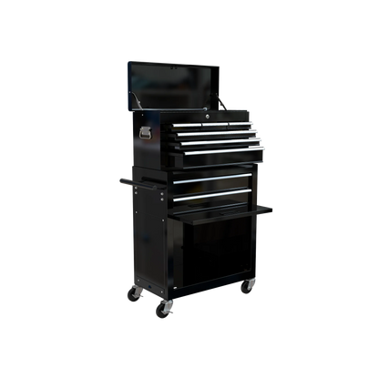 High Capacity Rolling Tool Chest, 8-Drawer Storage Cabinet, Black