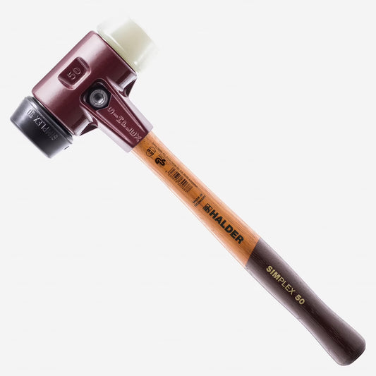 Halder Simplex Mallet with Black Rubber/Nylon Inserts and Cast Iron Housing, 2.36"/53.62 oz.