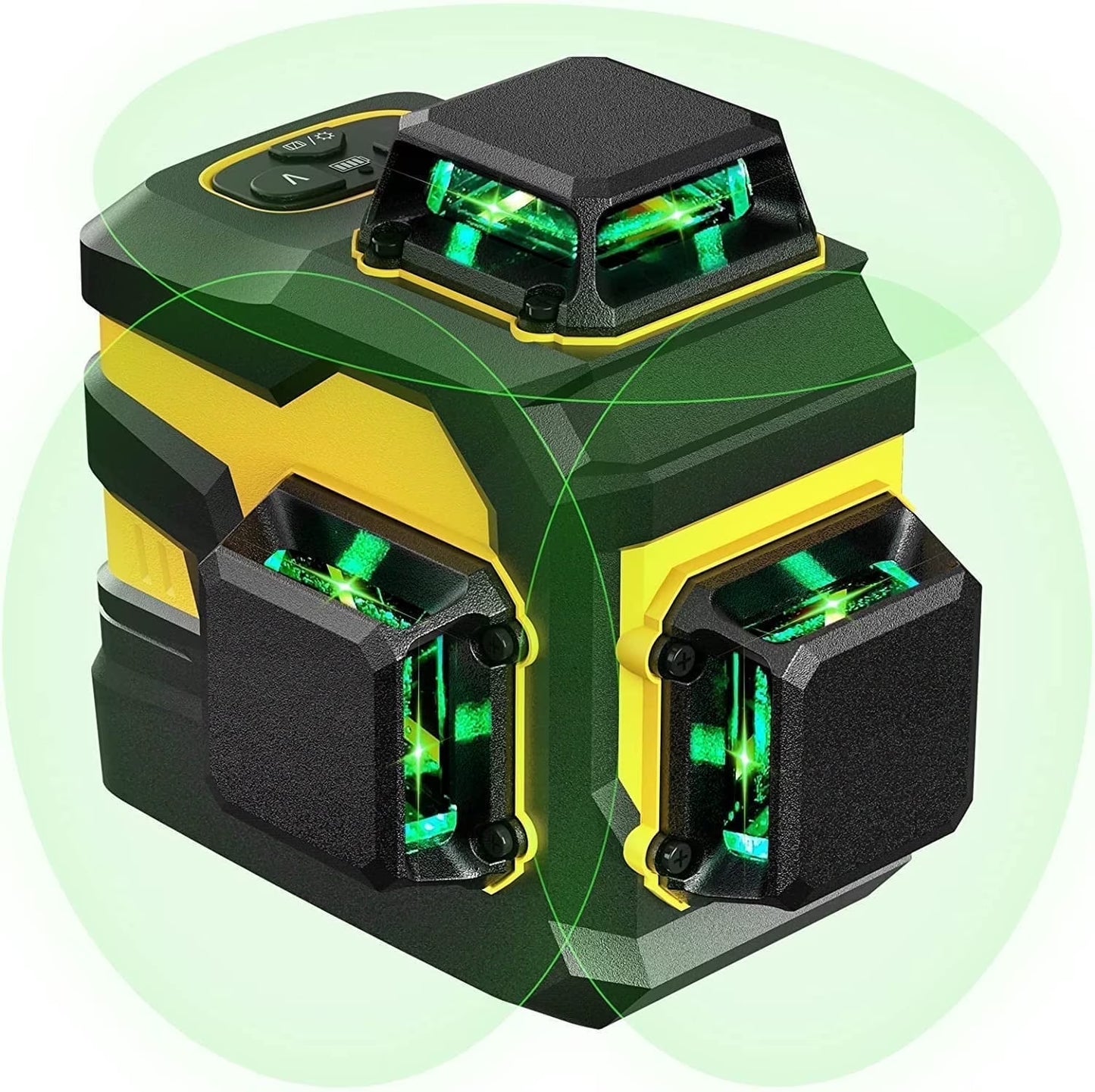 Laser Level, IKOVWUK 3x360? Cross Line Laser for Construction and Picture Hanging, 12 Green Lasers with Self-leveling, 65 ft Vertical & Horizontal Line, Level Tool with 5200 mAh Rechargeable Battery
