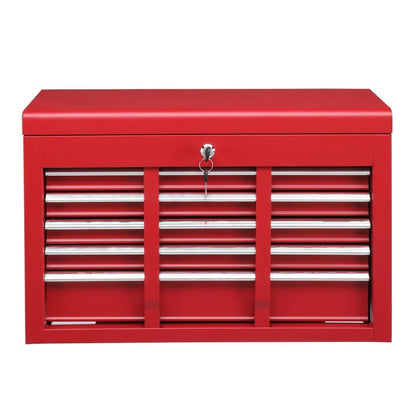 IVV 4-Drawer Rolling Tool Chest w/Lock & Key, Tool Storage Cabinet with Universal Wheels, Anti-Scratch Liners, Tool Organizer Box for Garage, Warehouse & Repair Shop, Red