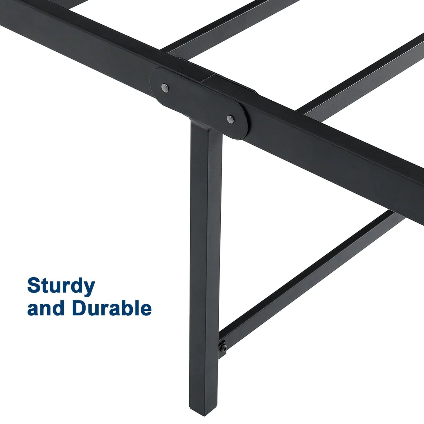 Lusimo Queen Bed Frame Heavy Duty Anti-Slip Support Metal Platform Bed Frame Queen Size with 16" Large Under Bed Storage Space Easy Lock Assembly