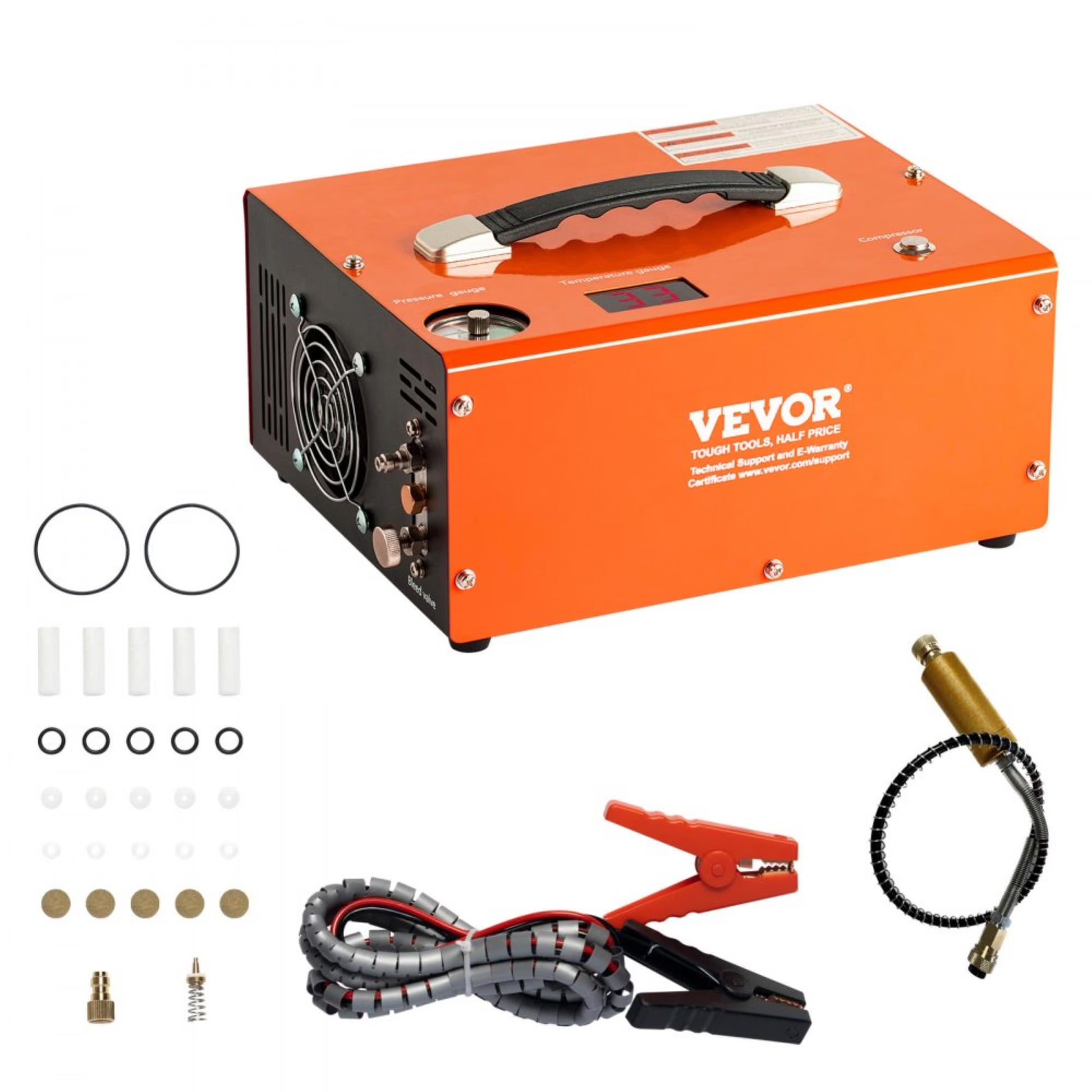 4500PSI Portable PCP Air Compressor - Auto-Stop, Oil & Water-Free Pump for Paintball and Airgun Enthusiasts, AC120V/DC12V
