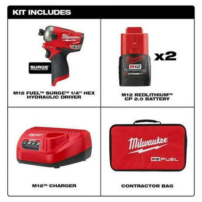 M12 FUEL SURGE 1/4 in. Hex Hydraulic Driver Kit