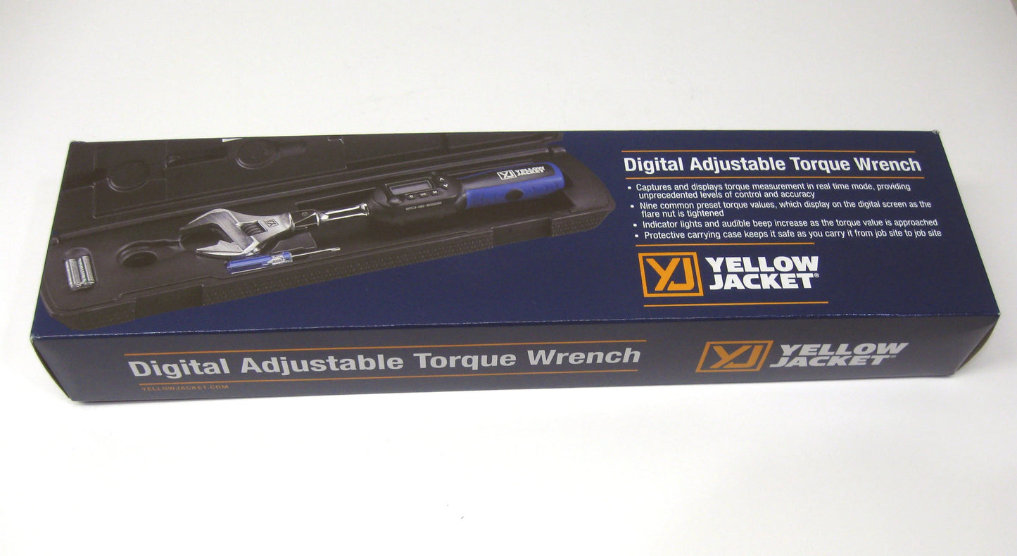 Yellow Jacket 60648 Digital Adjustable Torque Wrench 752 in-lb Torque 10.6 in