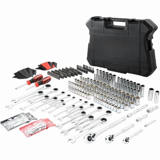 Tool Box 303-Piece Mechanics Tool Set and Socket Set, Professional, SAE/Metric