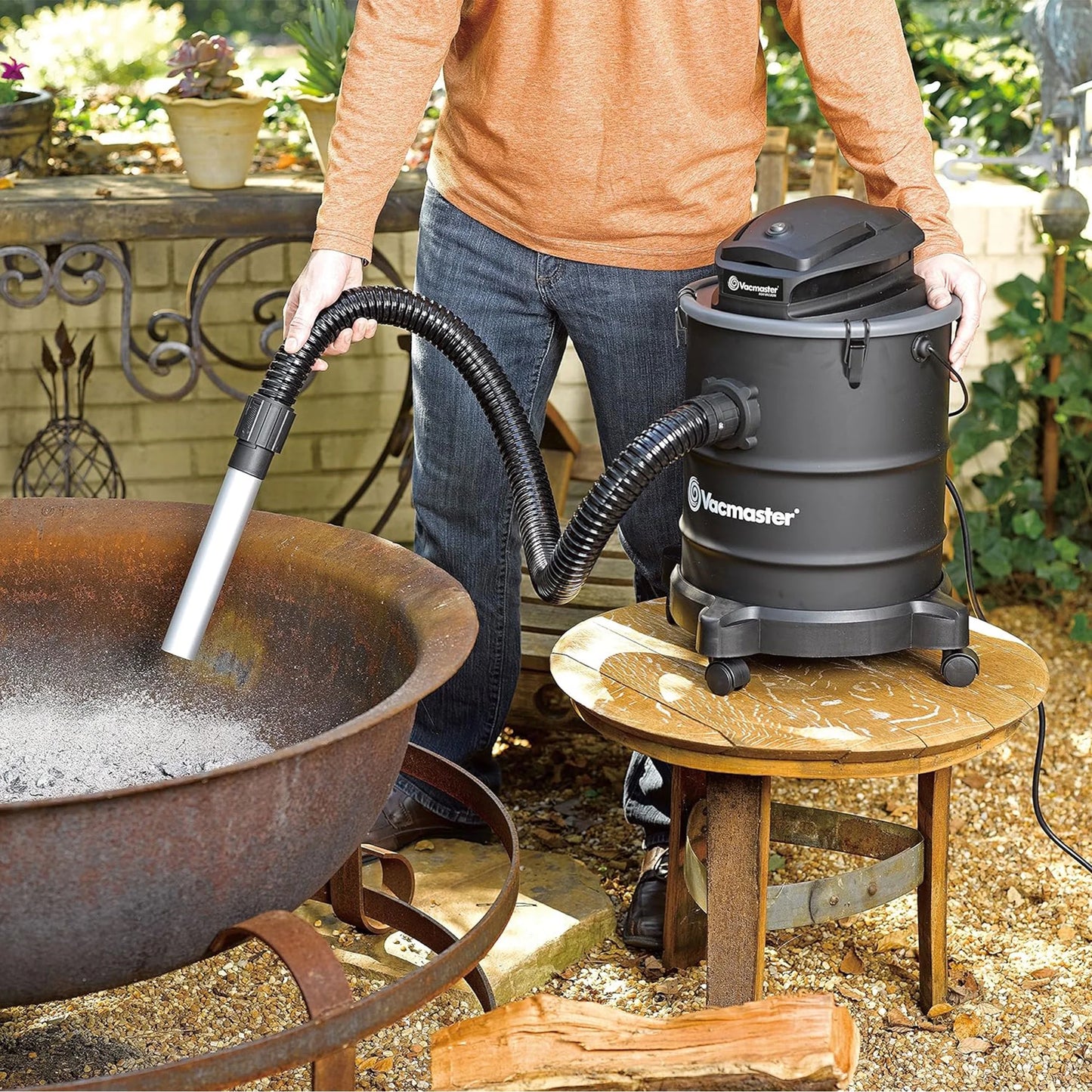 Vacmaster 6 Gal 120V Portable Corded Electric Ash Vacuum w/Wheels, Black