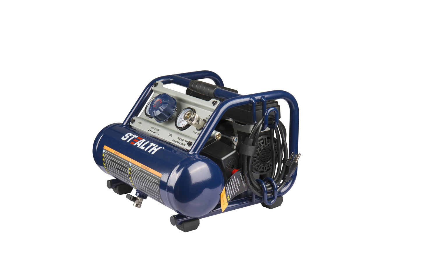 1 Gallon Ultra Quiet Oil-Free Electric Air Compressor with 125 PSI Maximum Pressure and Limited Lifetime Warranty