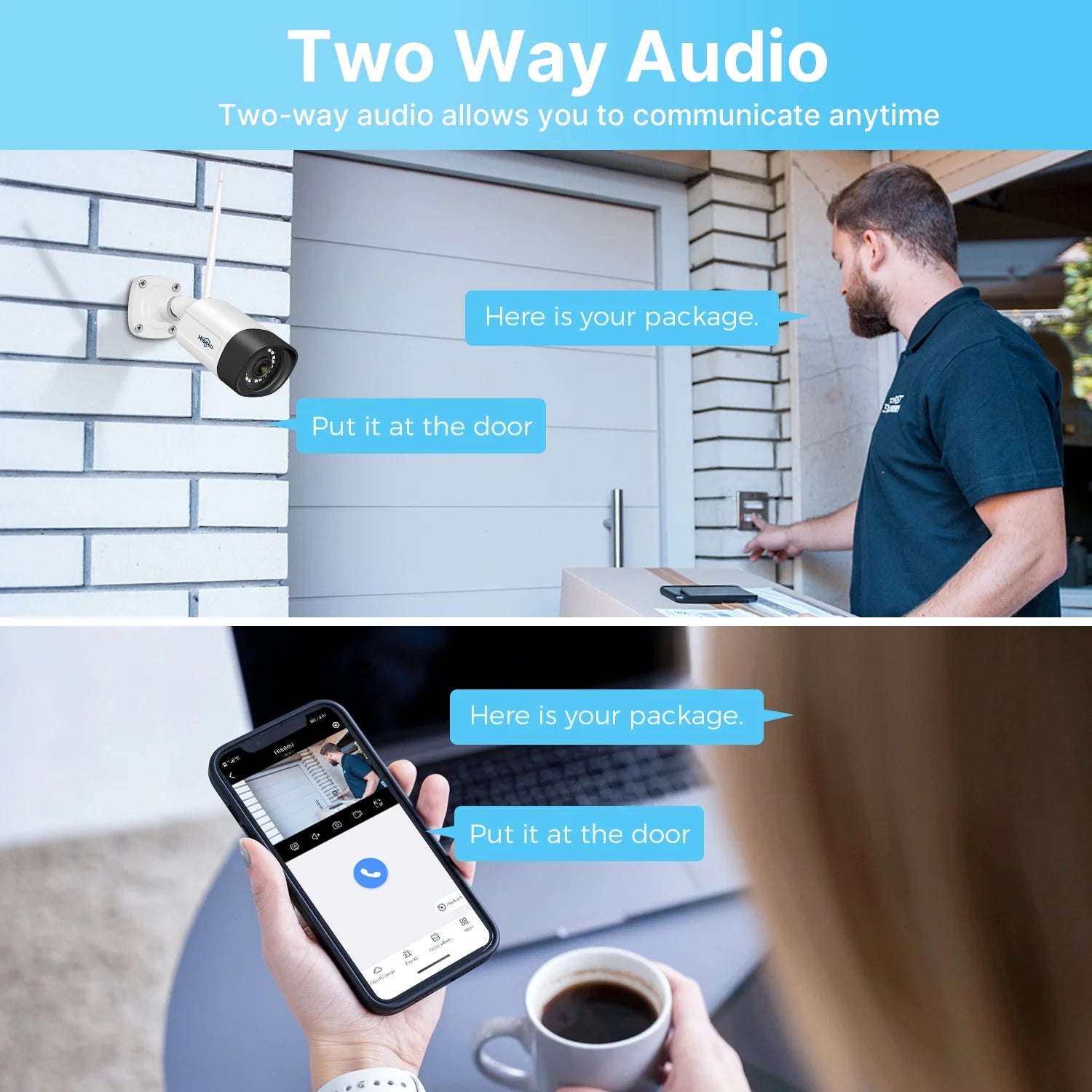 Hiseeu 5MP Security Camera System with 1TB Hard Drive, Outdoor Security Camera Wireless Wifi with Two-Way Audio,Human Detection, Home Security Cameras System