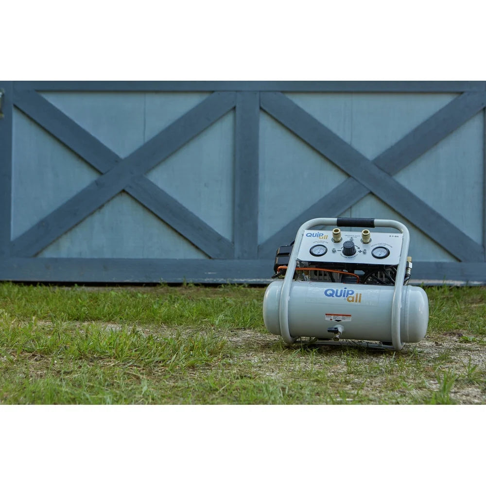 Quipall 2-1-SIL 1 HP 1.6 Gallon Oil-Free Hotdog Air Compressor