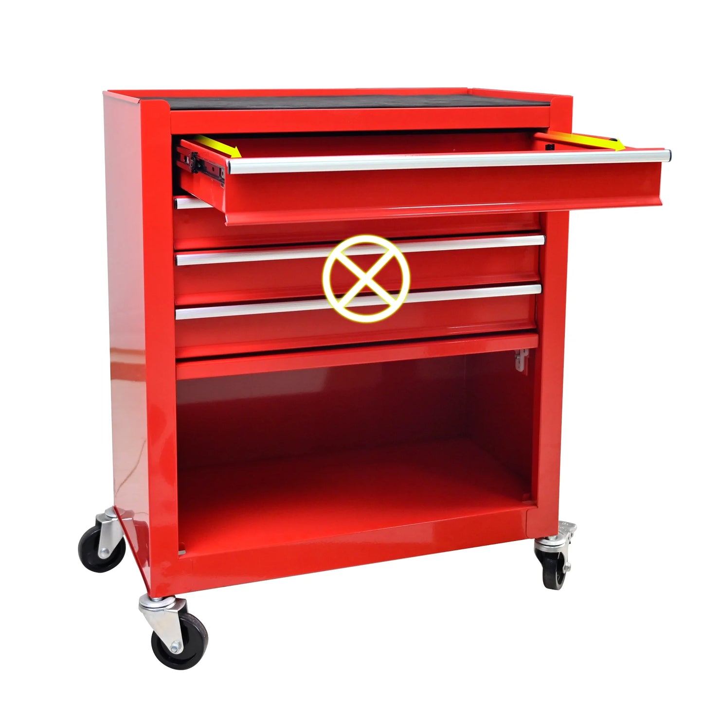 Noaman 4-Drawer Rolling Tool Cart w/Lockable Interlock System - Steel Mechanic Tool Chest for Garage & Workshop