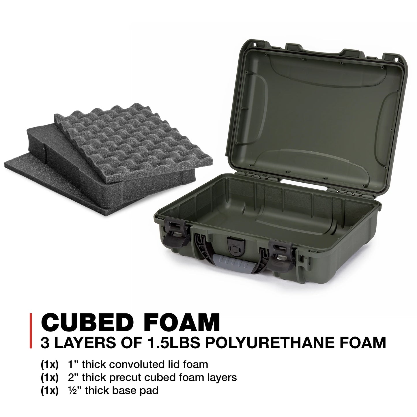 Nanuk 910 Professional Gun Case, Military Approved, Waterproof and Shockproof - Olive