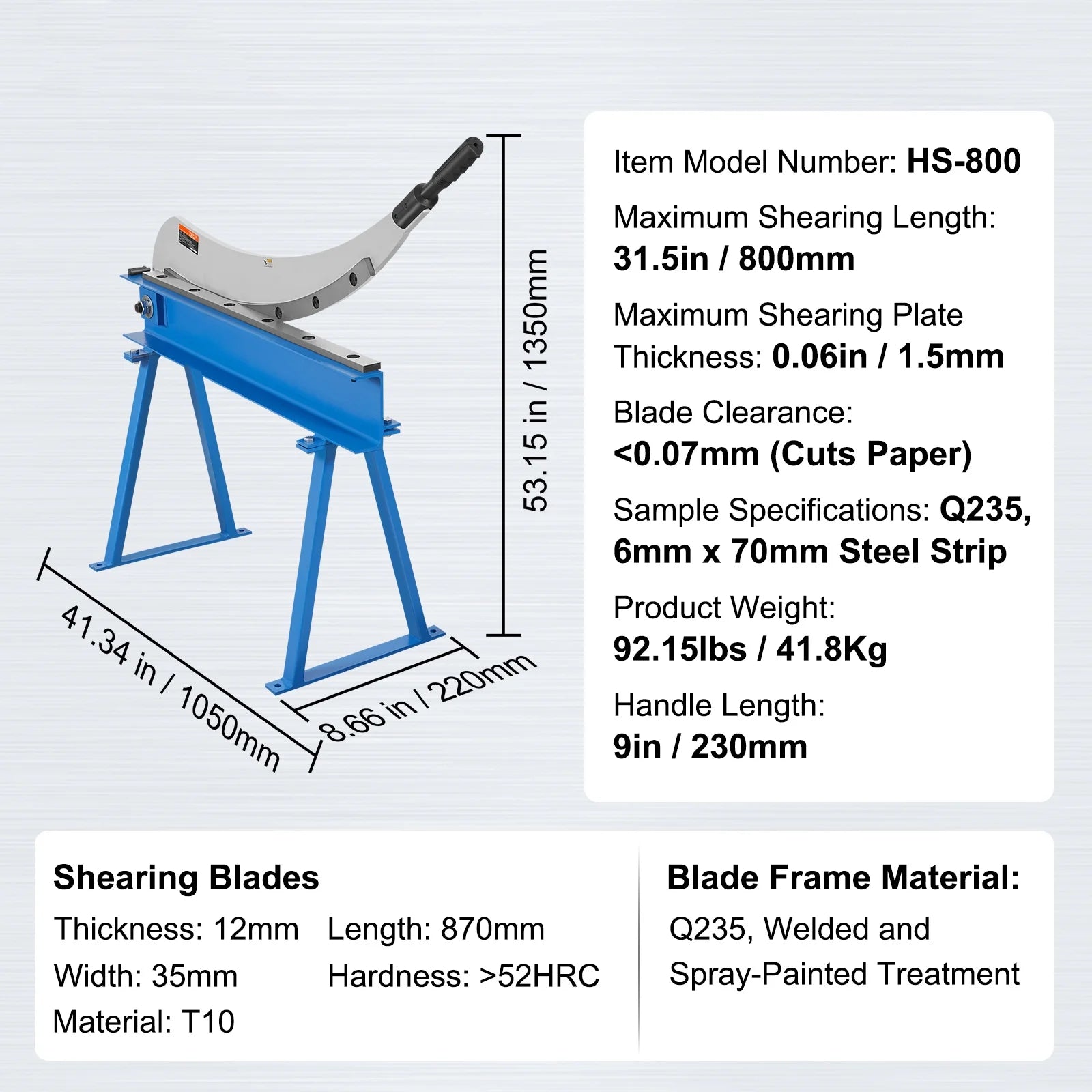 BENTISM 32" Manual Hand Plate Shear Machine Benchtop Cutter Metal Sheet Processing