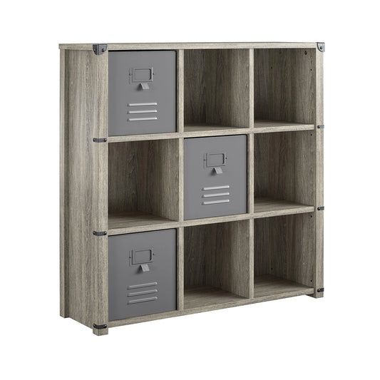 Nova 9 Cube Storage Bookcase - Grey Oak