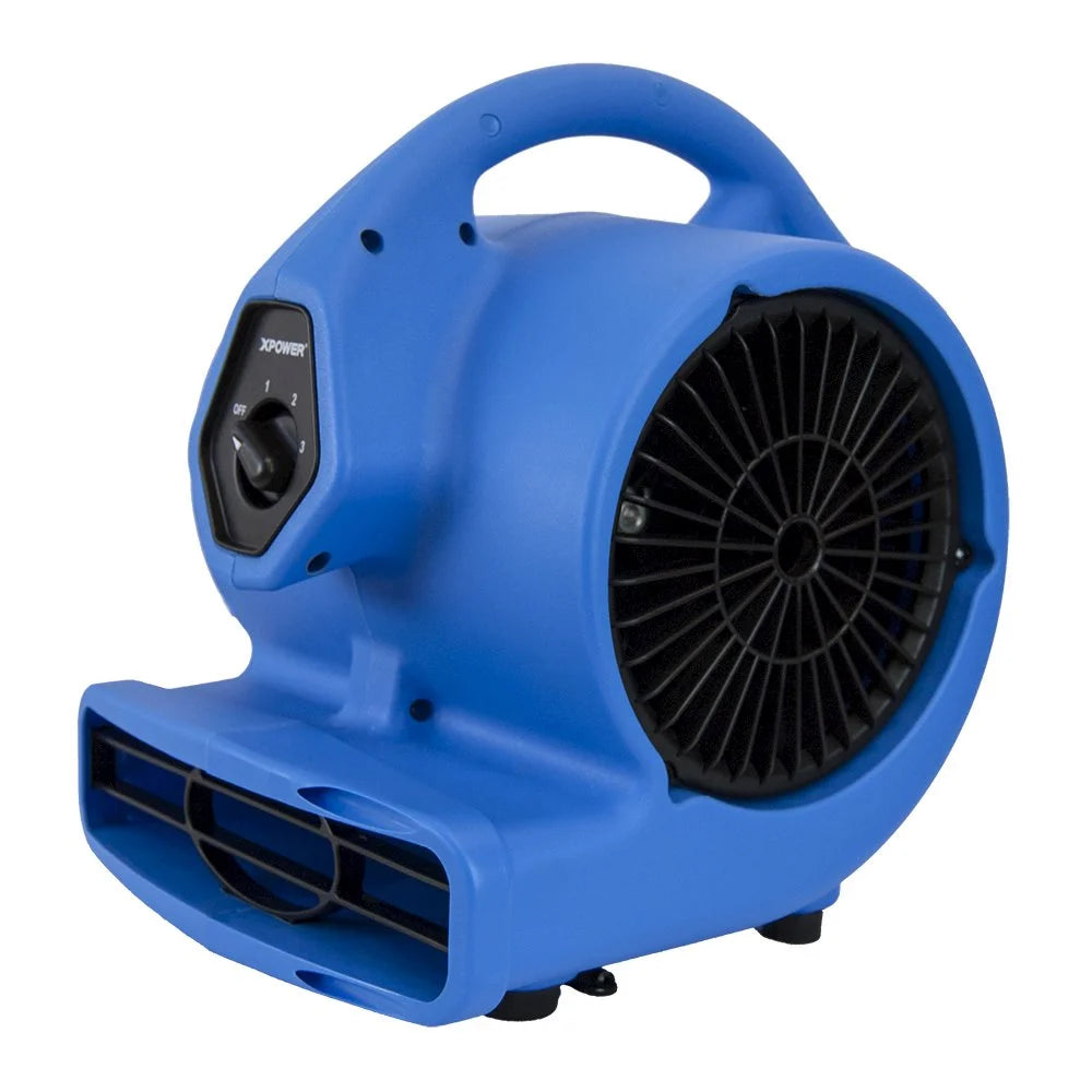 XPOWER P-130A 1/5 HP Multi-Purpose Mini Mighty Air Mover, Utility Fan, Dryer, Blower with Built-in Power Outlets