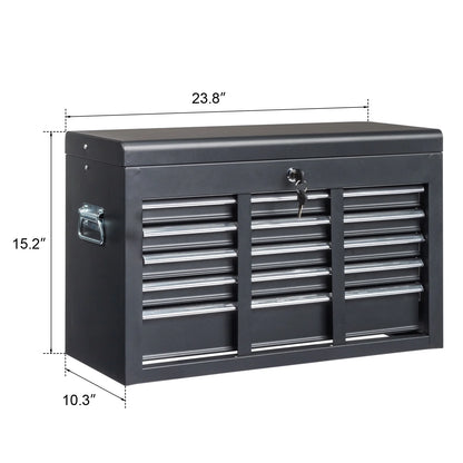 IVV Tool Storage Box Chest with 5 Drawers Steel Repair Tool Box with Lock and Key, Black