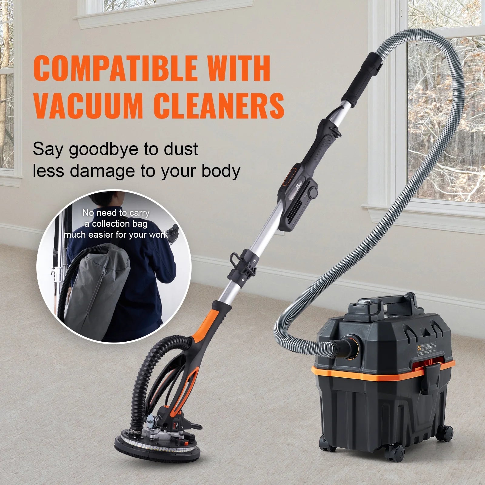 KFFKFF Drywall sander 800W brushless motor 1000-2300RPM continuously variable speed