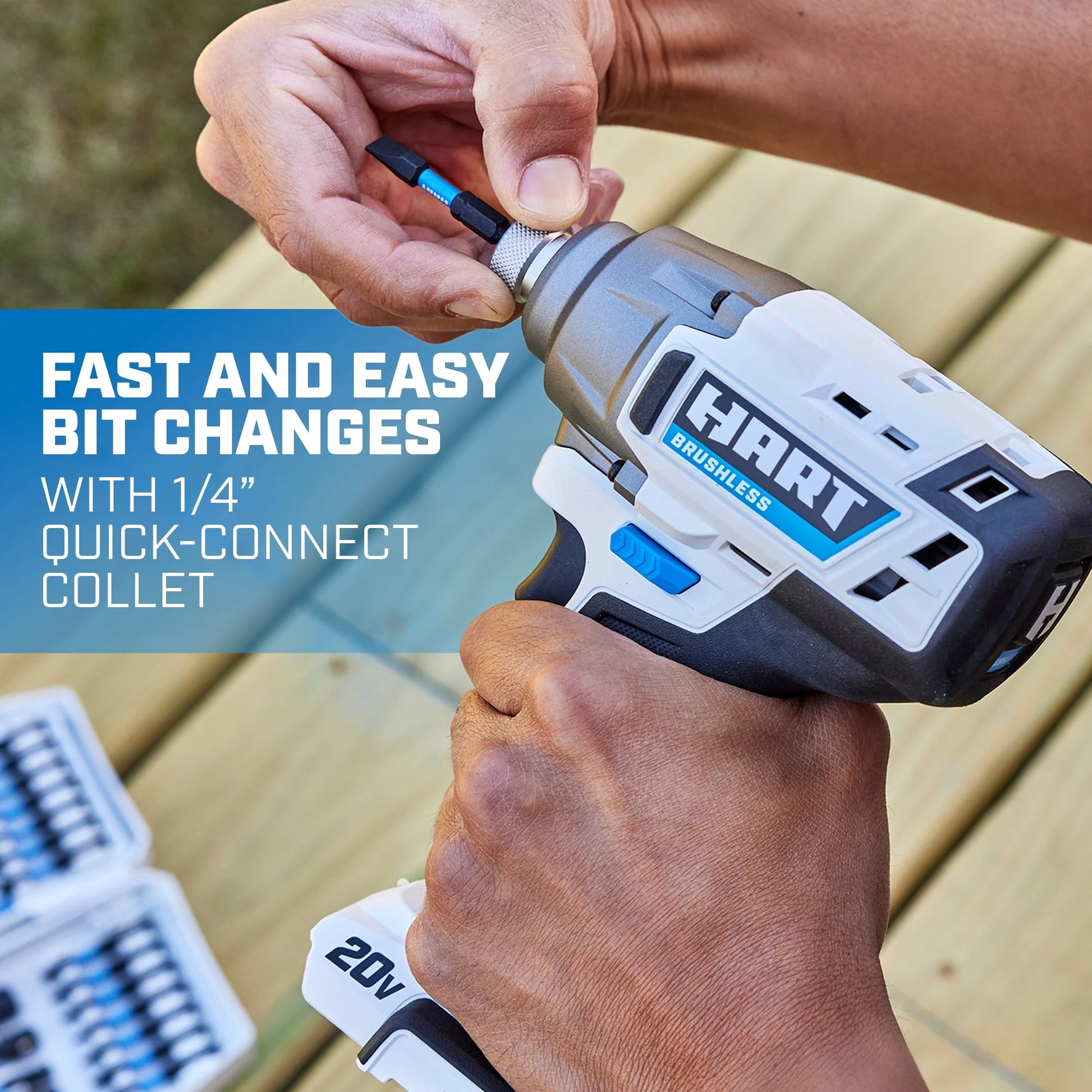 HART 20-Volt Cordless Brushless Impact Driver Kit, Gen 2, 1/4" Hex Collet
