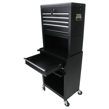 ARTMAN 6-Drawer 2 in 1 Mechanic Tool Box Storage Cabinet,High Capacity Rolling Tool Chest with Wheels and Drawers for Garage Workshop Warehouse Repair Shop