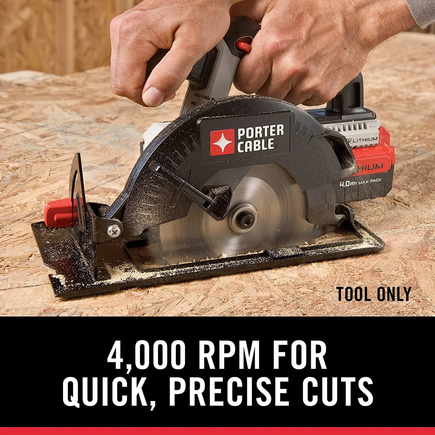 PORTER CABLE PCC660B 20V MAX Lithium-Ion 6-1/2-Inch Cordless Circular Saw (Bare Tool/Battery Sold Seperately)