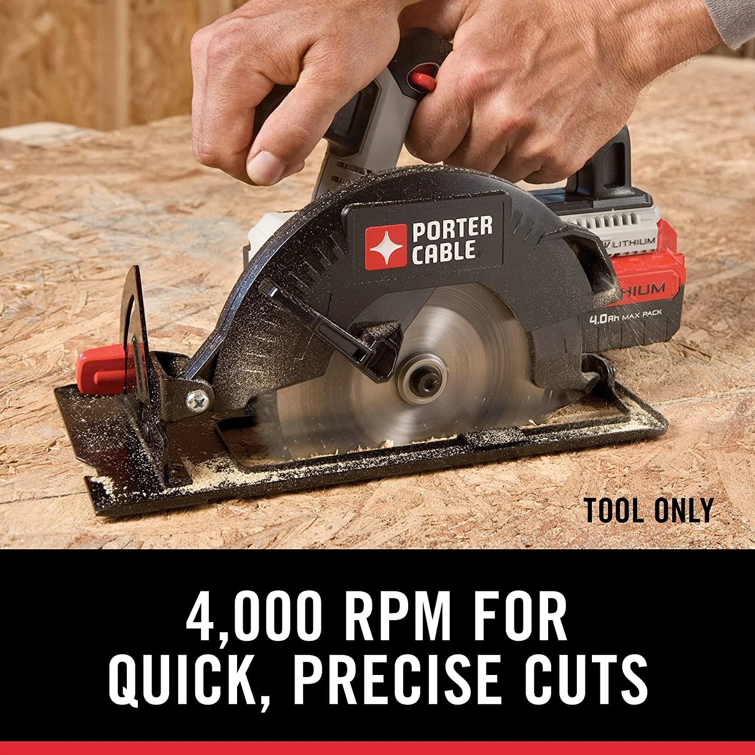 PORTER CABLE PCC660B 20V MAX Lithium-Ion 6-1/2-Inch Cordless Circular Saw (Bare Tool/Battery Sold Seperately)