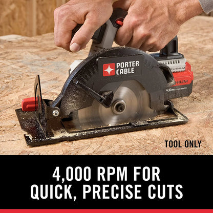 PORTER CABLE PCC660B 20V MAX Lithium-Ion 6-1/2-Inch Cordless Circular Saw (Bare Tool/Battery Sold Seperately)