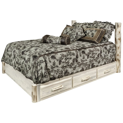 Montana Woodworks Collection King Platform Bed with Storage, Clear Lacquer Finish
